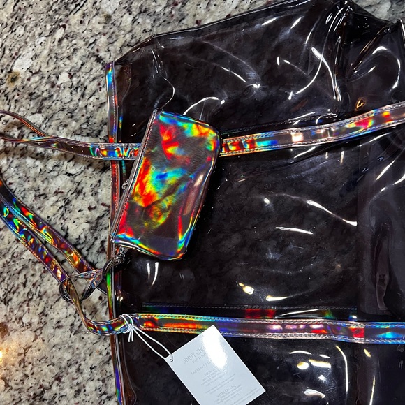 Estate sale find Jimmy Choo clear smoke gray tote - Picture 3 of 4